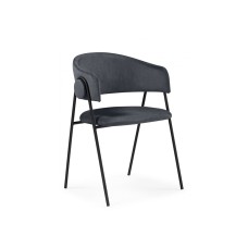 Стул на металлокаркасе Криспиан темно-серый / черный