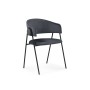 Стул на металлокаркасе Криспиан темно-серый / черный