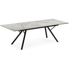 Керамический стол Ворен 180(240)x90 calacatta gold / черный