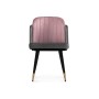Стул на металлокаркасе Penelopa dark gray / PINK /  black / gold