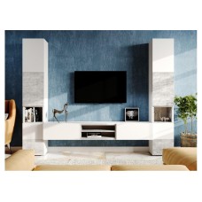 Готовая гостиная Лонгфорд комплектация 1 белый / бетон светлый Готовая гостиная Лонгфорд комплектация 1 белый / бетон светлый