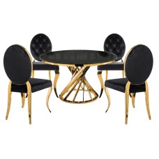 Обеденная группа Вандер black / gold
