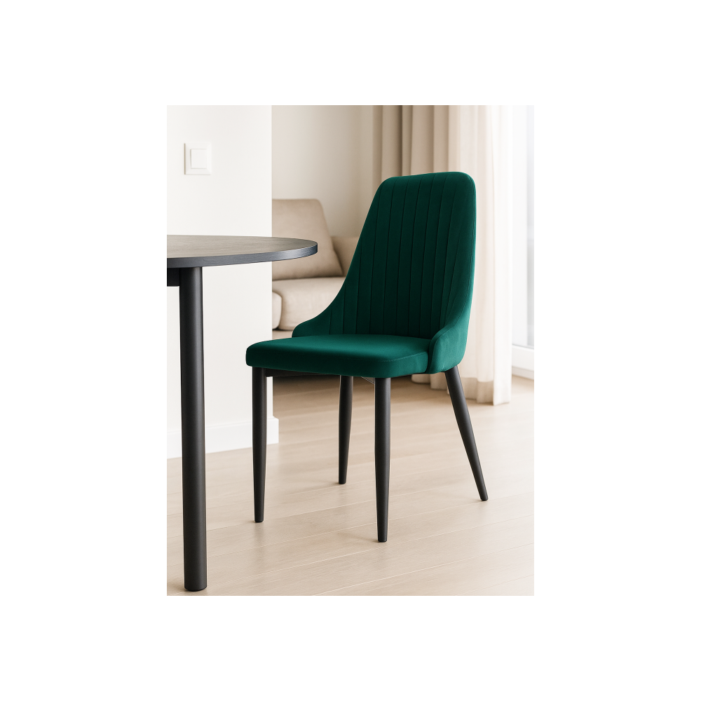 Стул на металлокаркасе Kora green / black Стул на металлокаркасе Kora green / black