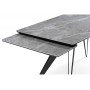 Керамический стол Дарвин 160(220)х89 серый мрамор larka grey / черный