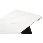 Керамический стол Вейв 160(220)х89х75 белый мрамор snow white / черный