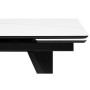 Керамический стол Вейв 160(220)х89х75 белый мрамор snow white / черный