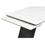 Керамический стол Вейв 160(220)х89х75 белый мрамор snow white / черный