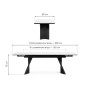 Керамический стол Вейв 160(220)х89х75 белый мрамор snow white / черный