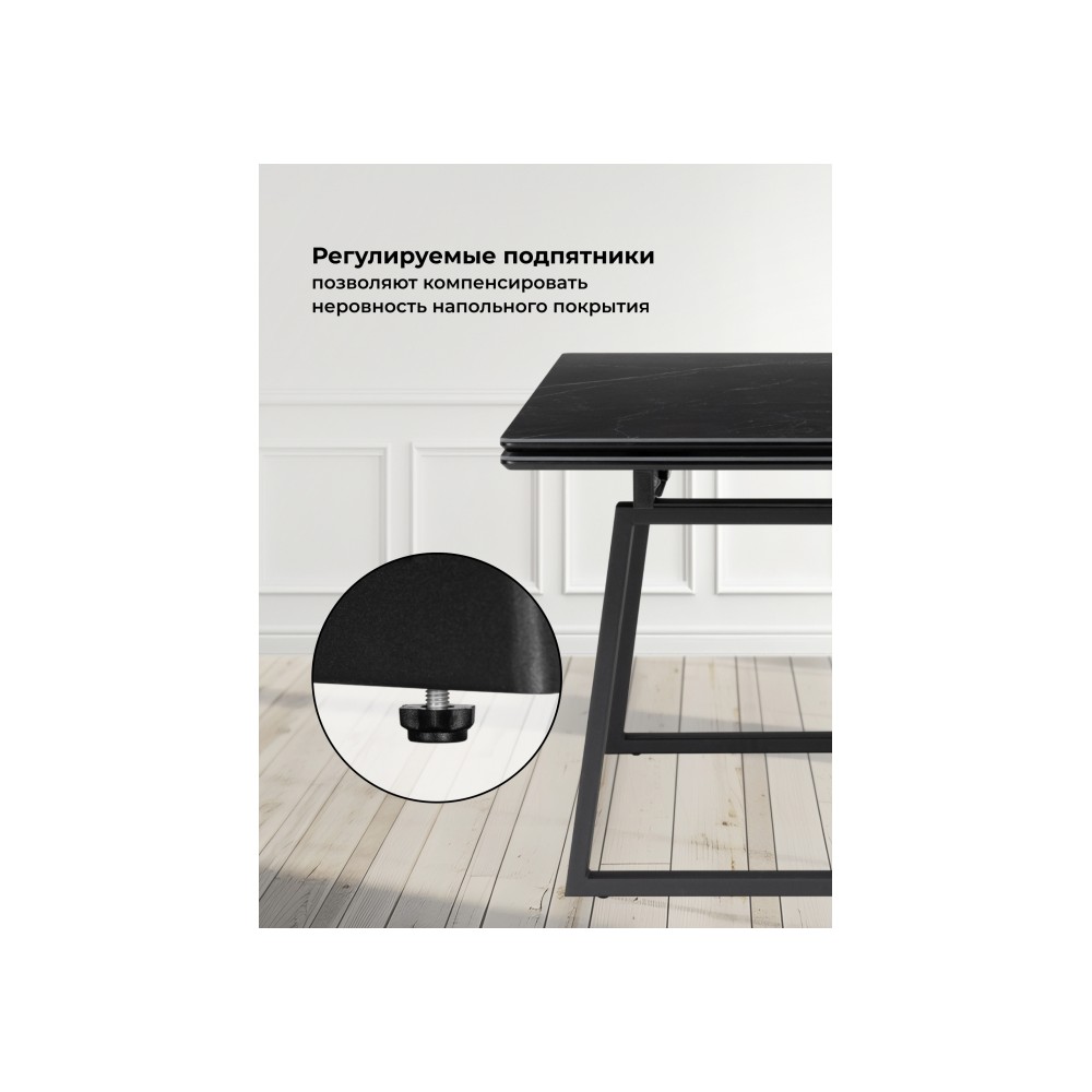 Керамический стол Джек 140(200)х80 черный мрамор shakespeare black / черный Керамический стол Джек 140(200)х80 черный мрамор shakespeare black / черный