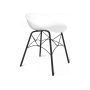 Стул на металлокаркасе SHT-ST19 / S107 белый / белый / черный муар