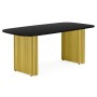 Стол деревянный Бавария B 200 х 90 черная пленка шагрень / золото