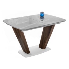 Стол стеклянный Петир серый / орех кантри Стол стеклянный Петир серый / орех кантри