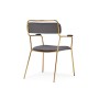 Стул на металлокаркасе Aspen dark gray / gold