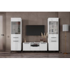 Готовая гостиная Иадама белый / белый глянец комплектация 4 Готовая гостиная Иадама белый / белый глянец комплектация 4
