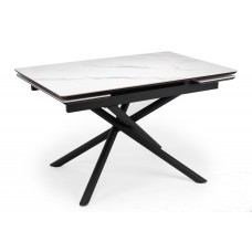 Керамический стол Мэриан 120(180)х80 snow alpin white / черный