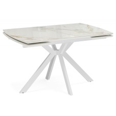 Керамический стол Катчел-2 120(180)x80 calacatta gold / белый