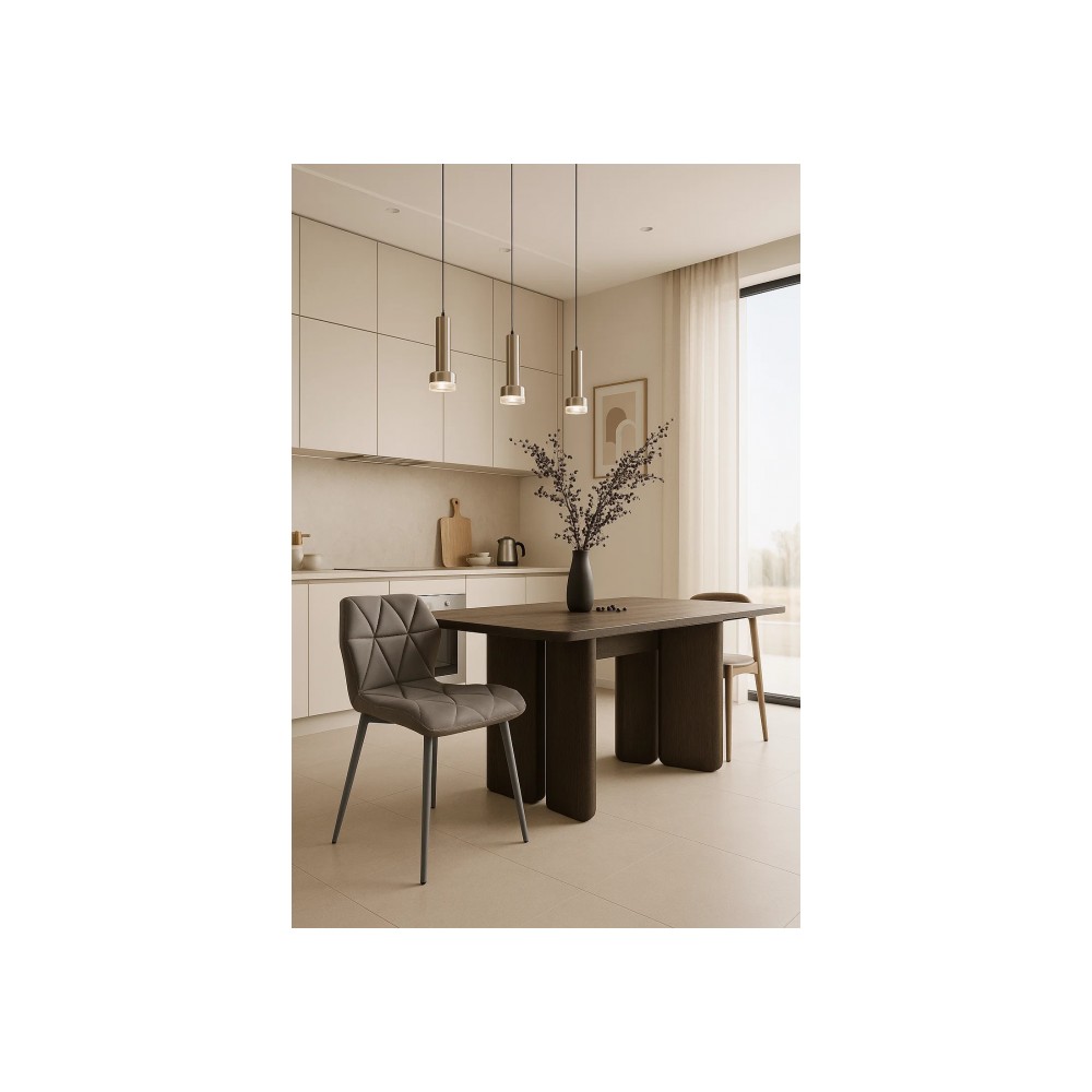 Стул на металлокаркасе Вальд экокожа серый / серый глянец Стул на металлокаркасе Вальд экокожа серый / серый глянец