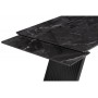 Стол стеклянный Вейв 140(200)х80 черный мрамор / черный