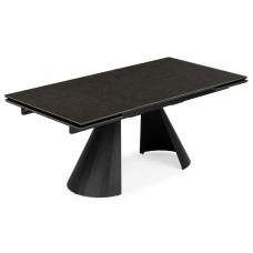 Керамический стол Шелтон 180(260)x90 massa ink gray / черный