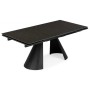 Керамический стол Шелтон 180(260)x90 massa ink gray / черный