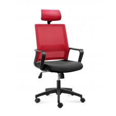 Кресло офисное Бит красный сетка/ткань
