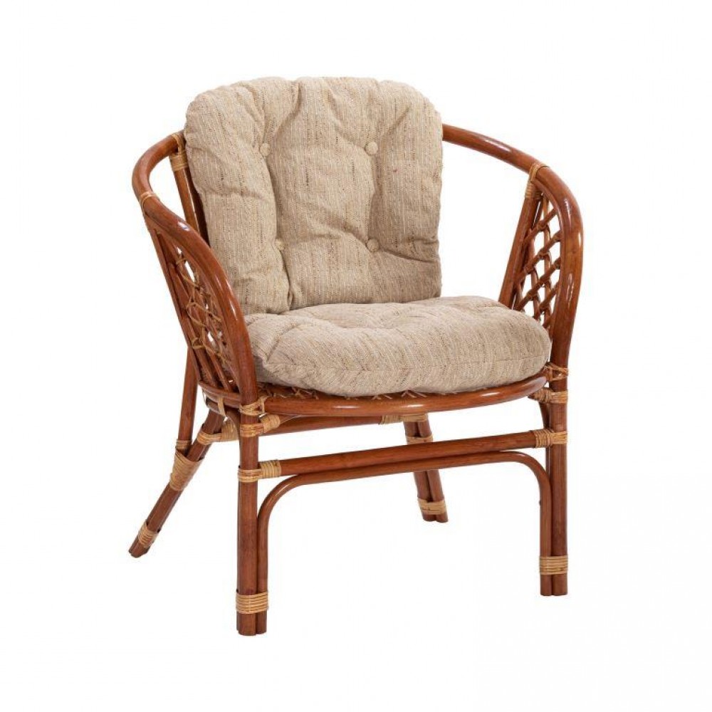 Кресло из натурального ротанга с подушкой багама