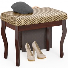 Банкетка Мебель--24 Вента-1, цвет орех, обивка ткань атина коричневая, ШхГхВ 60х36х49 см., продаётся в разобранном виде