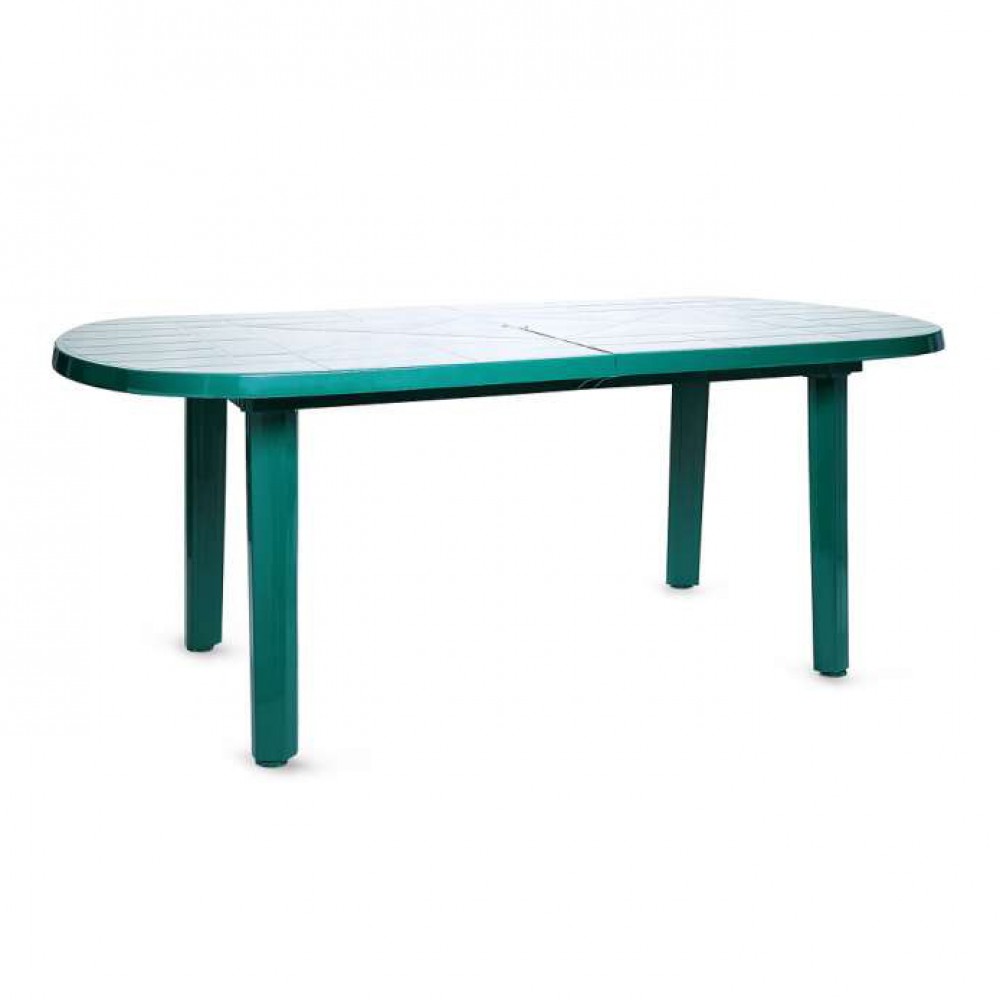 Пластиковый стол овальный зеленый 1800х900х710