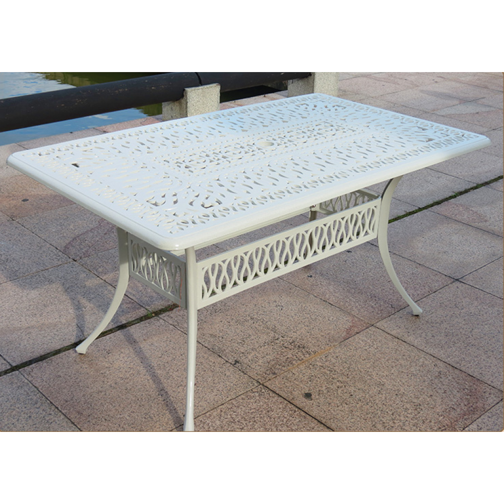 Белый стол из литого алюминия Rimini 6