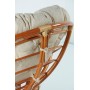 Кресло PAPASAN 23-01 из натурального ротанга, цвет: коньяк, с белой подушкой