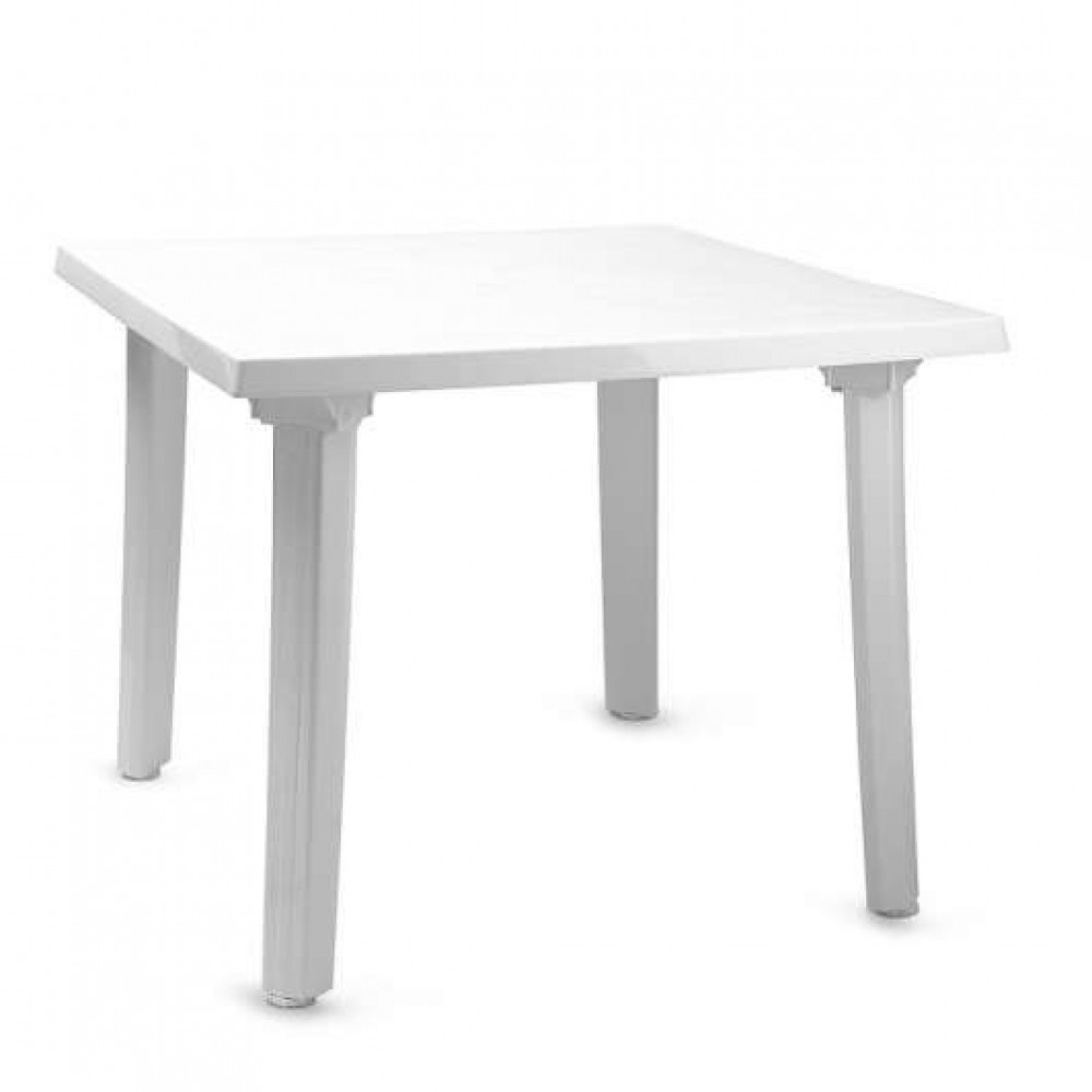 Пластиковый стол квадрат белый 900х900х710