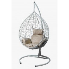 Кресло подвесное Сфера арт.CN600-МТ цв.корзины белый, цв.подушки бежевый "Garden story"