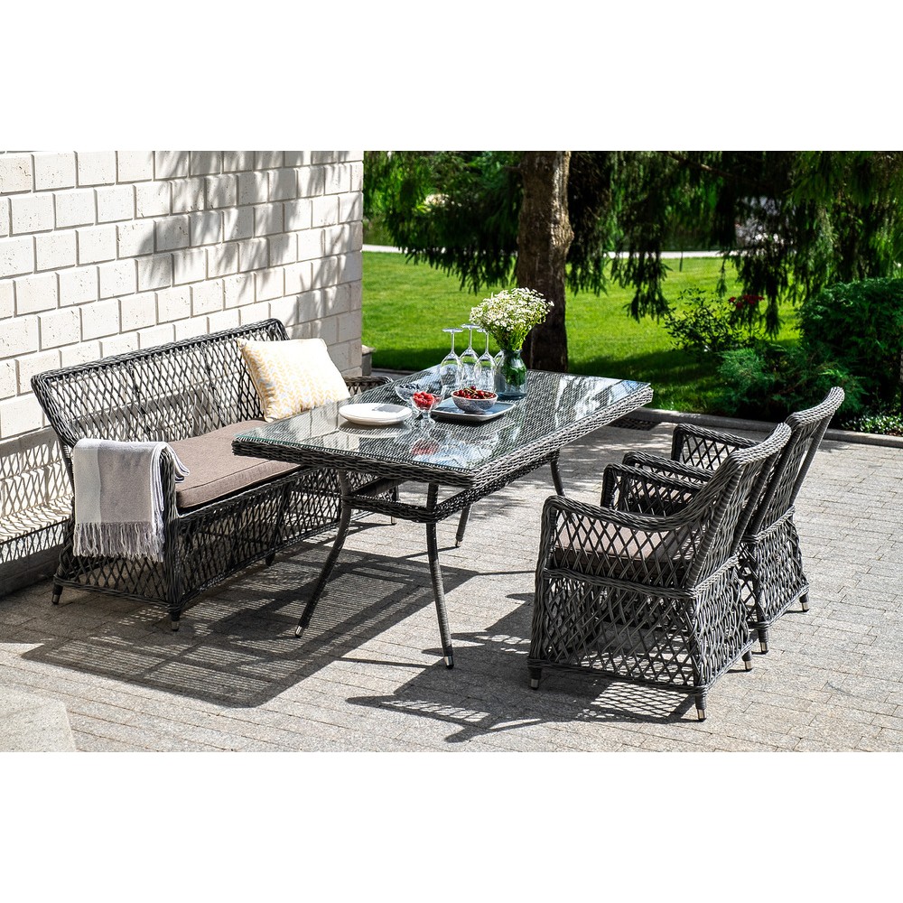 B and m rattan deals furniture set