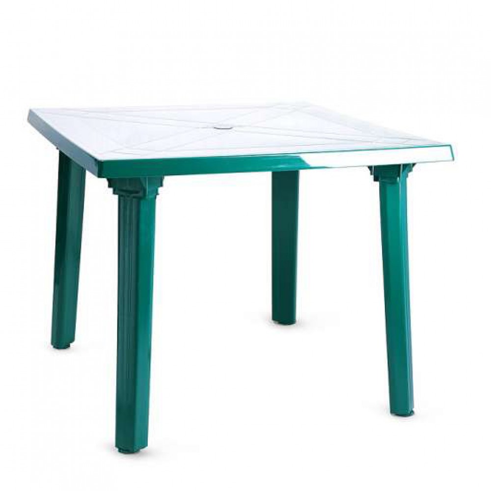 Пластиковый стол квадрат зеленый 900х900х710
