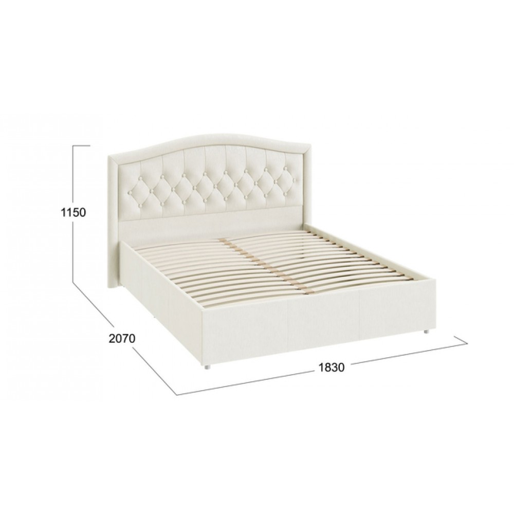кровать белая с мягким изголовьем 140х200