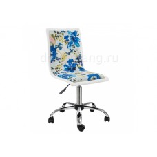 Стул Компьютерное кресло Mis white / flowers fabric
