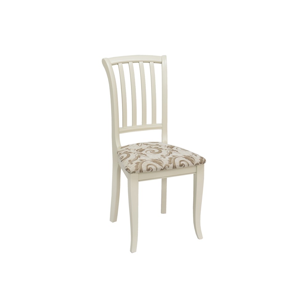 стул белый с деревянным сиденьем