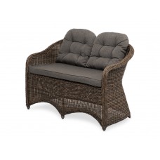  "Равенна" диван двухместный плетенный из ротанга, цвет коричневый YH-C2104W brown