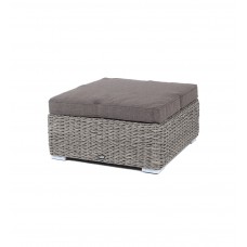  "Лунго" плетеная оттоманка с подушкой (гиацинт), цвет серый YH-S4019W-1-TW graphite