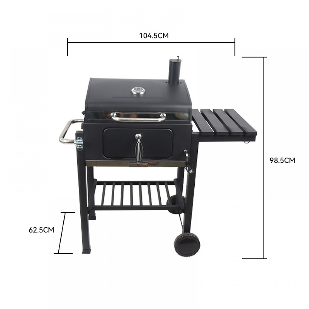 Прямоугольный угольный гриль барбекю Norway Rectangular Grill BBQ сталь,  модель 4524S купить в интернет-магазине с быстрой доставкой по всей России