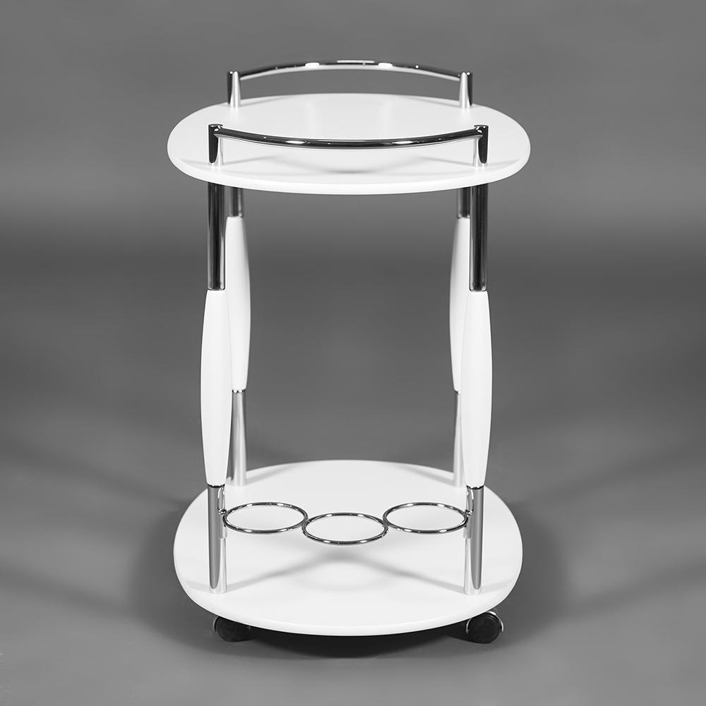 столик сервировочный круглый стеклянный на колесиках