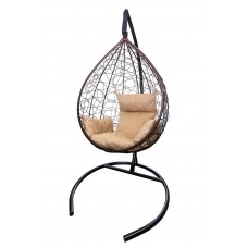 Кресло подвесное Сфера Лайт арт.CN300-МТ цв.корзины коричневый, цв.подушки бежевый "Garden story"