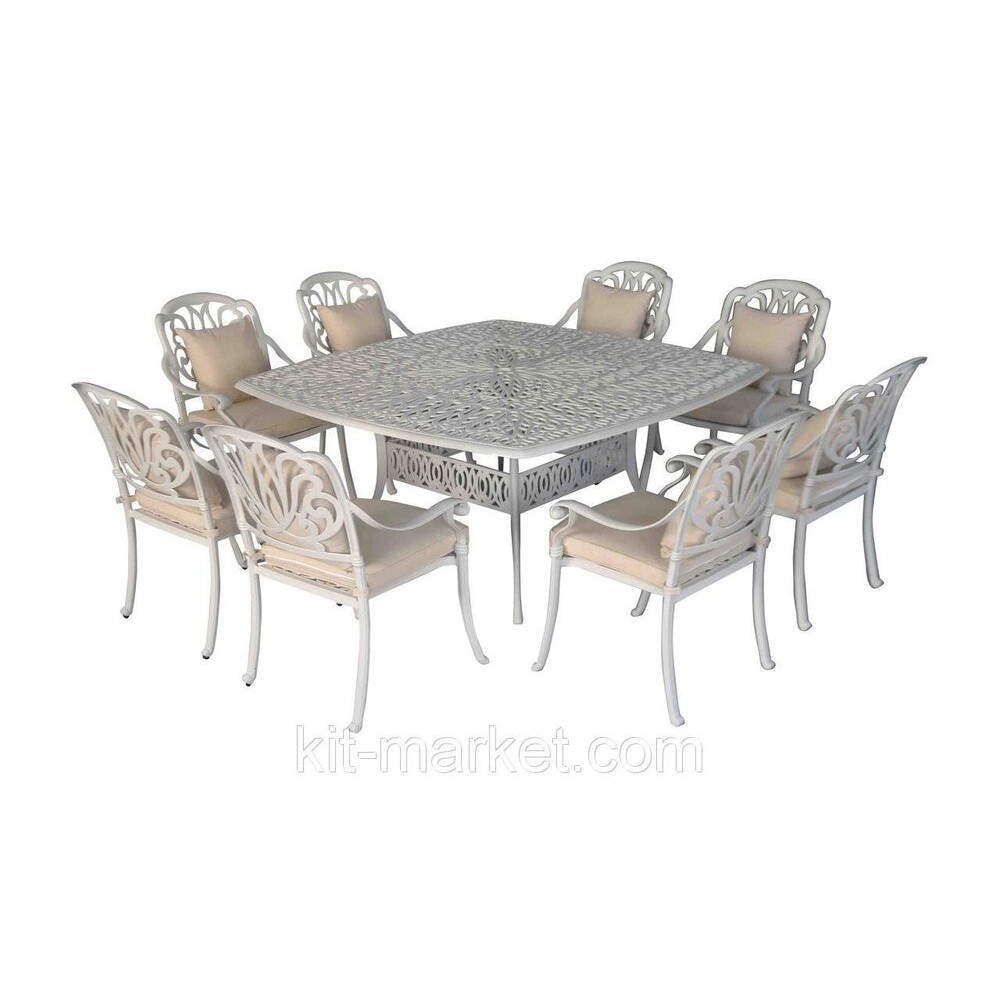 Садовый стол и кресла из литого алюминия