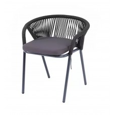  "Женева" плетеный стул из синтетических лент, цвет темно-серый, круглая веревка GEN-CH-1-002 dark-gray