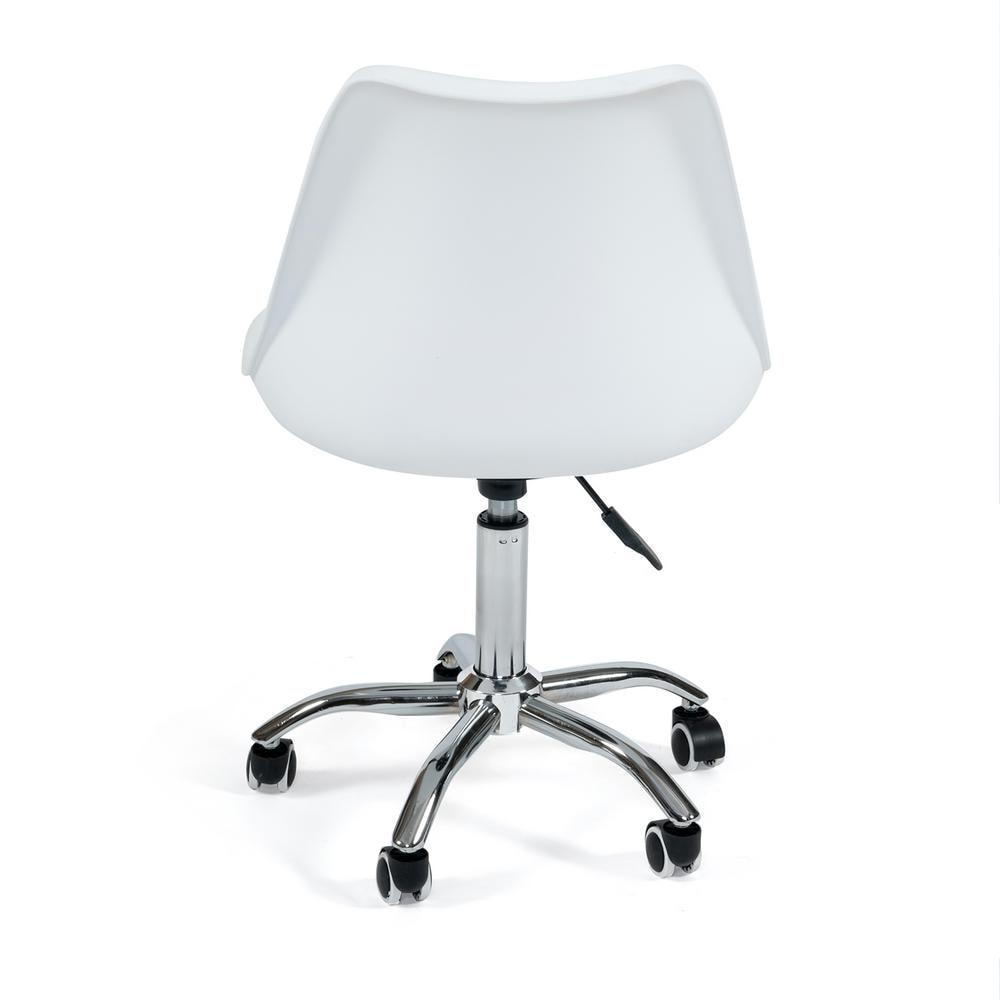 Офисное кресло Tulip (Mod.106) [металл/пластик/PU, 47x48x80+14см, белый/хром]