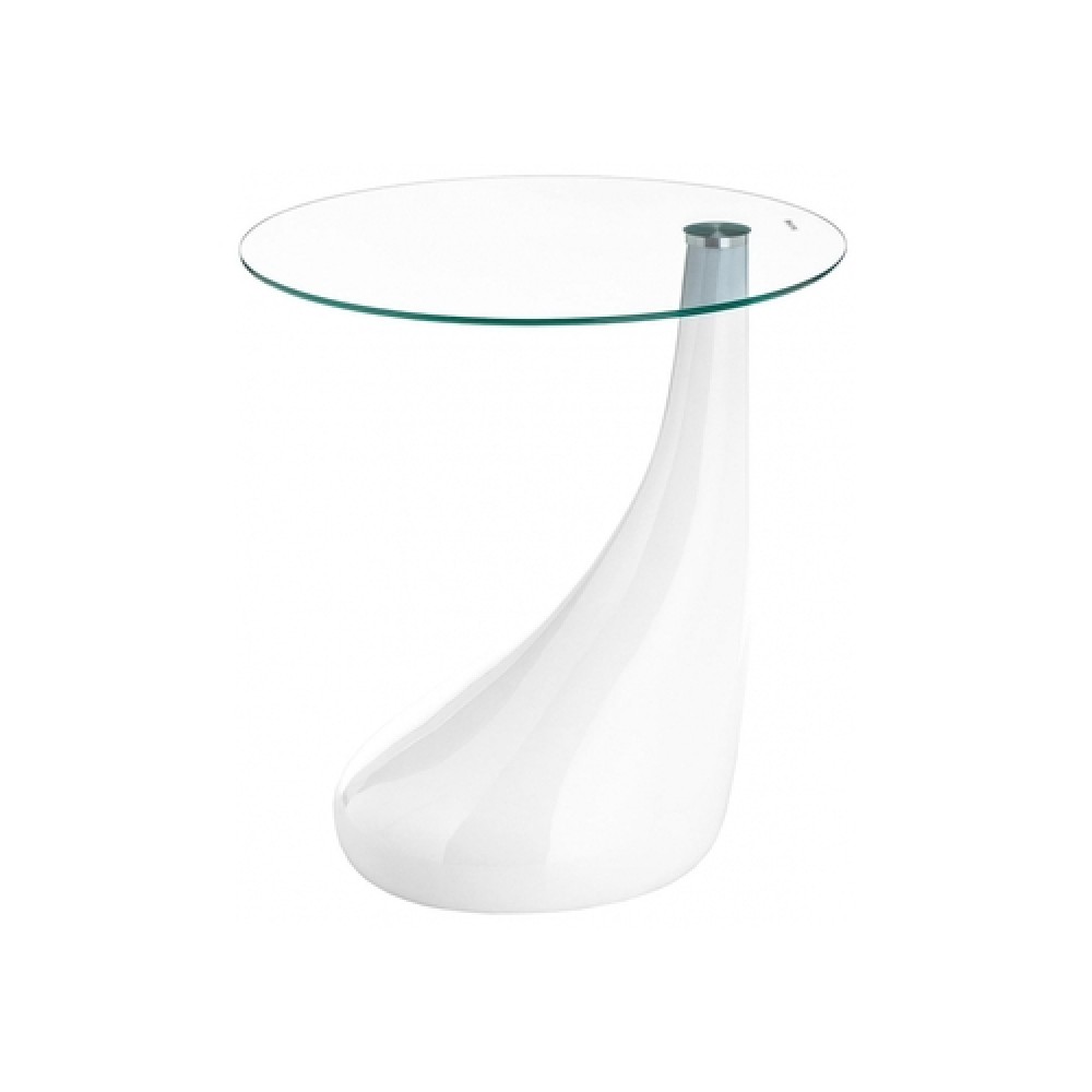Журнальный столик Woodville Gota 11247 50х50х54 см, белый/прозрачное стекло