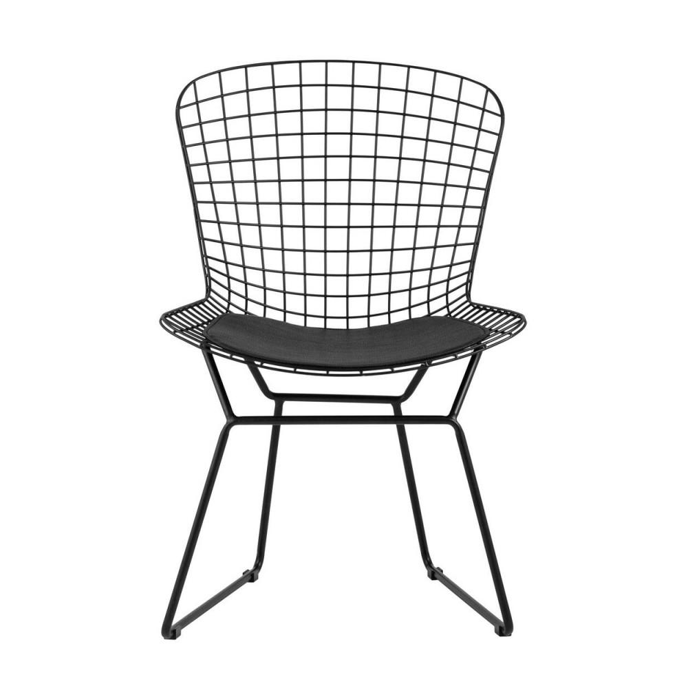 Обеденный Stool Group Bertoia хромированный с белой подушкой