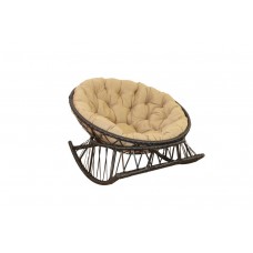 Кресло -качалка Папасан на полозьях арт.8055 коричневый коричневый, бежевый "Garden story"