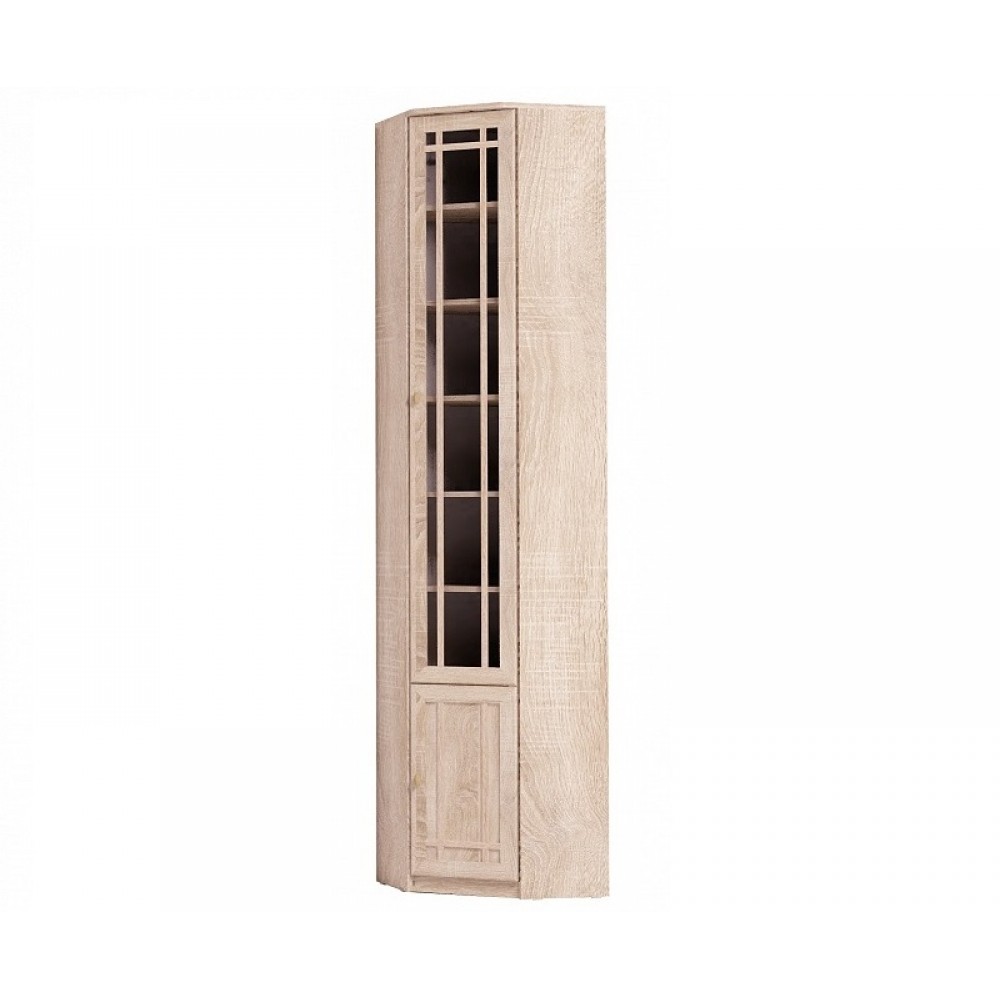 Угловой книжный шкаф со стеклянными дверцами высота 150