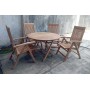 Складной стол Borneo из тика, Ø110×H74 см